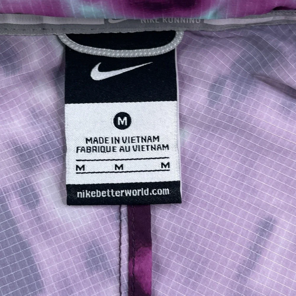Nike Jacket Womens Medium Purple Printed Trail Kiger Lightweight Running Ripstop